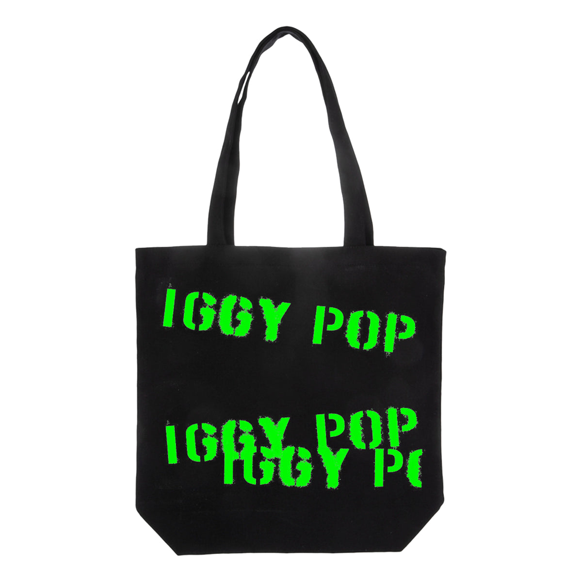 IGGY POP Green Fill Black Tote