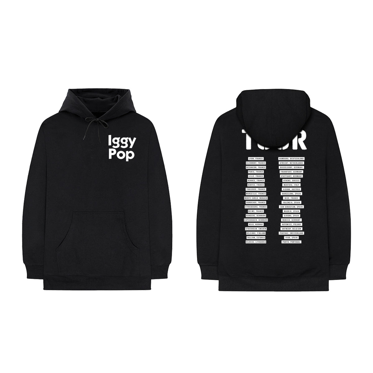 IGGY POP Euro Tour 2022 Back Black Hoodie