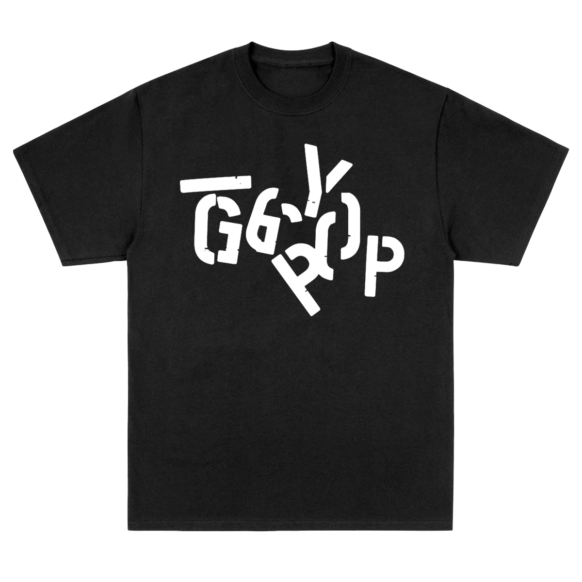 IGGY POP Broken Letters Black T-Shirt